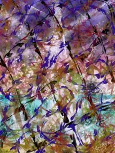 A colourful digital patterned painting.