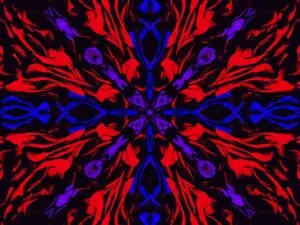A digital pattern in red and purple.