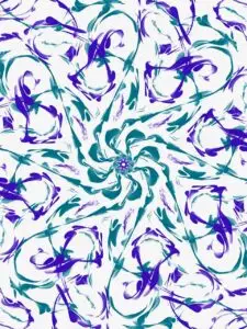 A digital pattern with swirls of blue and purple.
